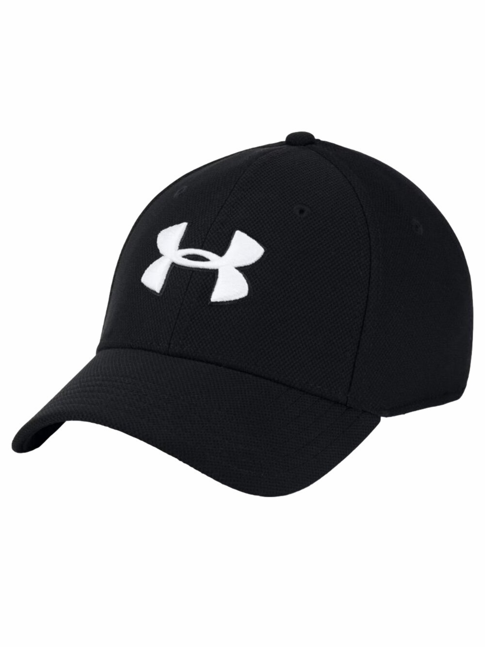 Under Armour Men's Blitzing Stretch Fit Cap in Black with White Logo Size S/M